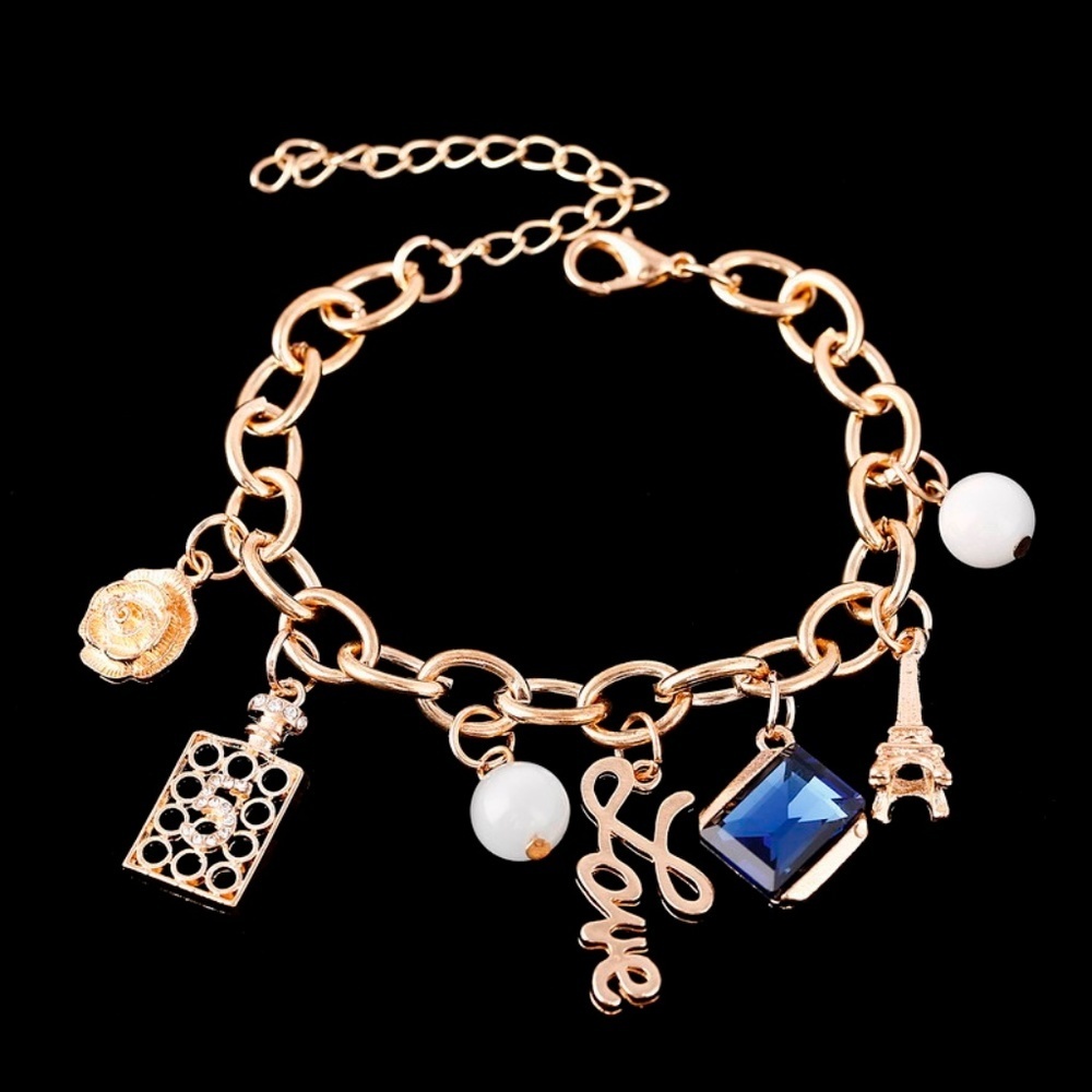 ❤️ Golden Boot & Ankle Charm Bracelet